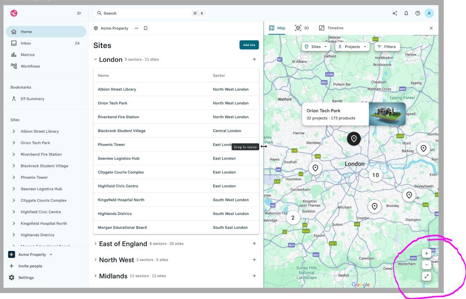 Real-estate analytics dashboard with charts and property data views